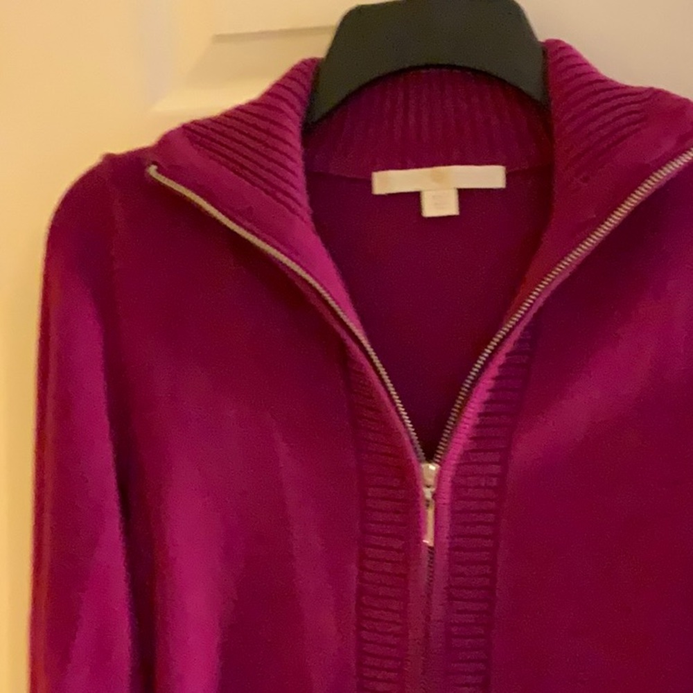Boston Proper cotton zip up sweater